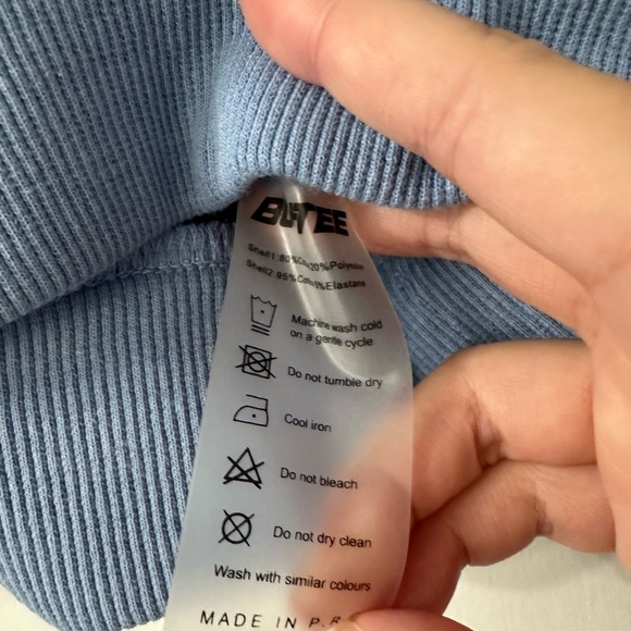 Oh Polly Restore Half Zip Cropped Sweatshirt in Blue NWT - Picture 2 of 4